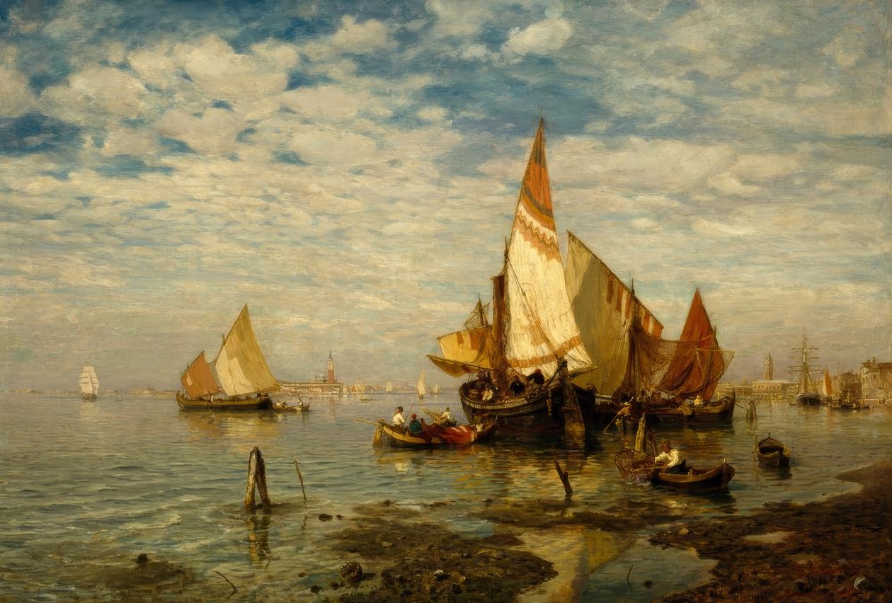 Dans la lagune près de Venise - Gustav Schönleber