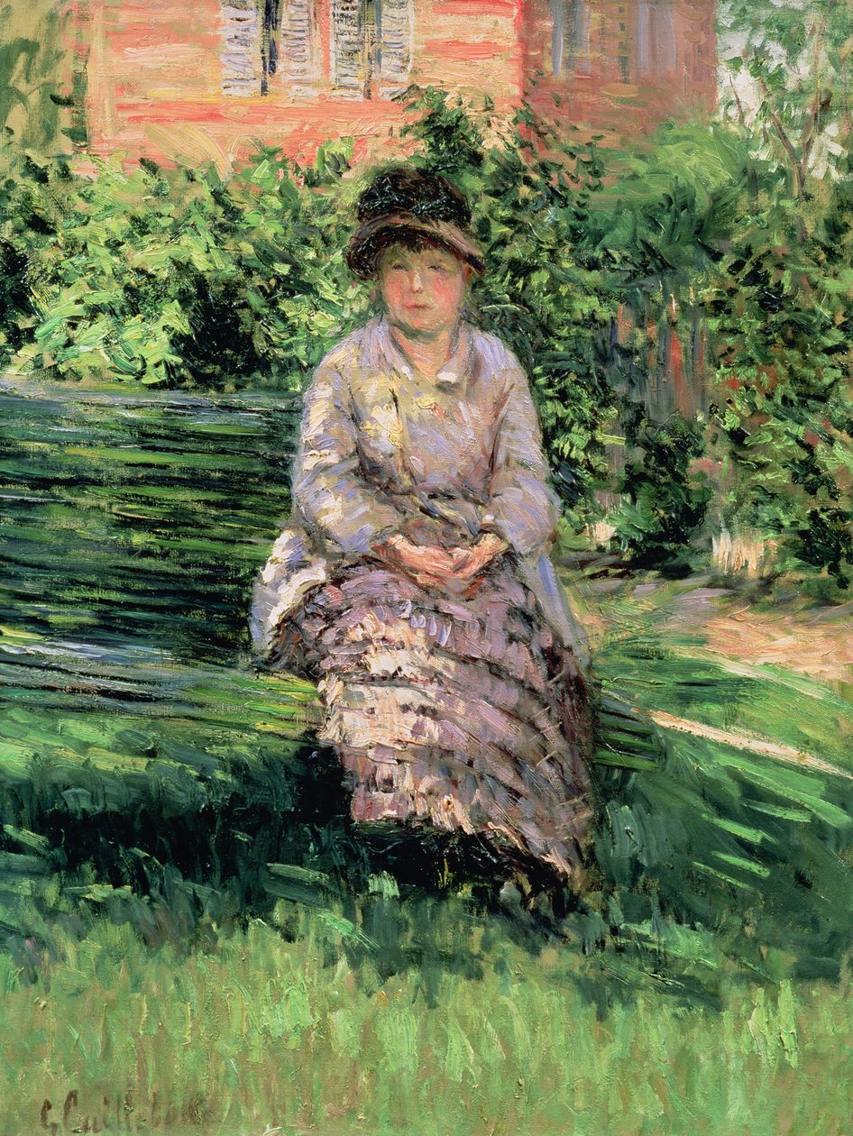 Madame Renoir (1860-1915) dans le jardin à Petit-Gennevilliers, vers 1891 - Gustave Caillebotte