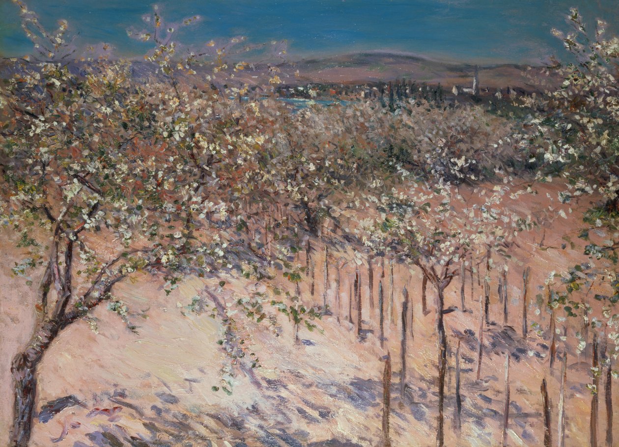 Verger avec pommiers en fleurs, Colombes - Gustave Caillebotte