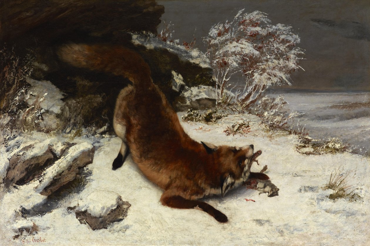 Renard dans la neige - Gustave Courbet