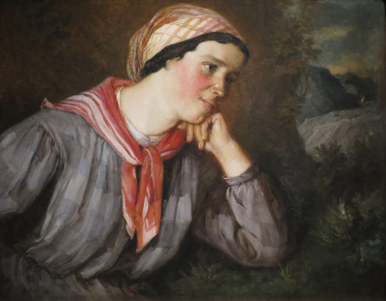 Jeune paysanne avec un foulard - Gustave Courbet