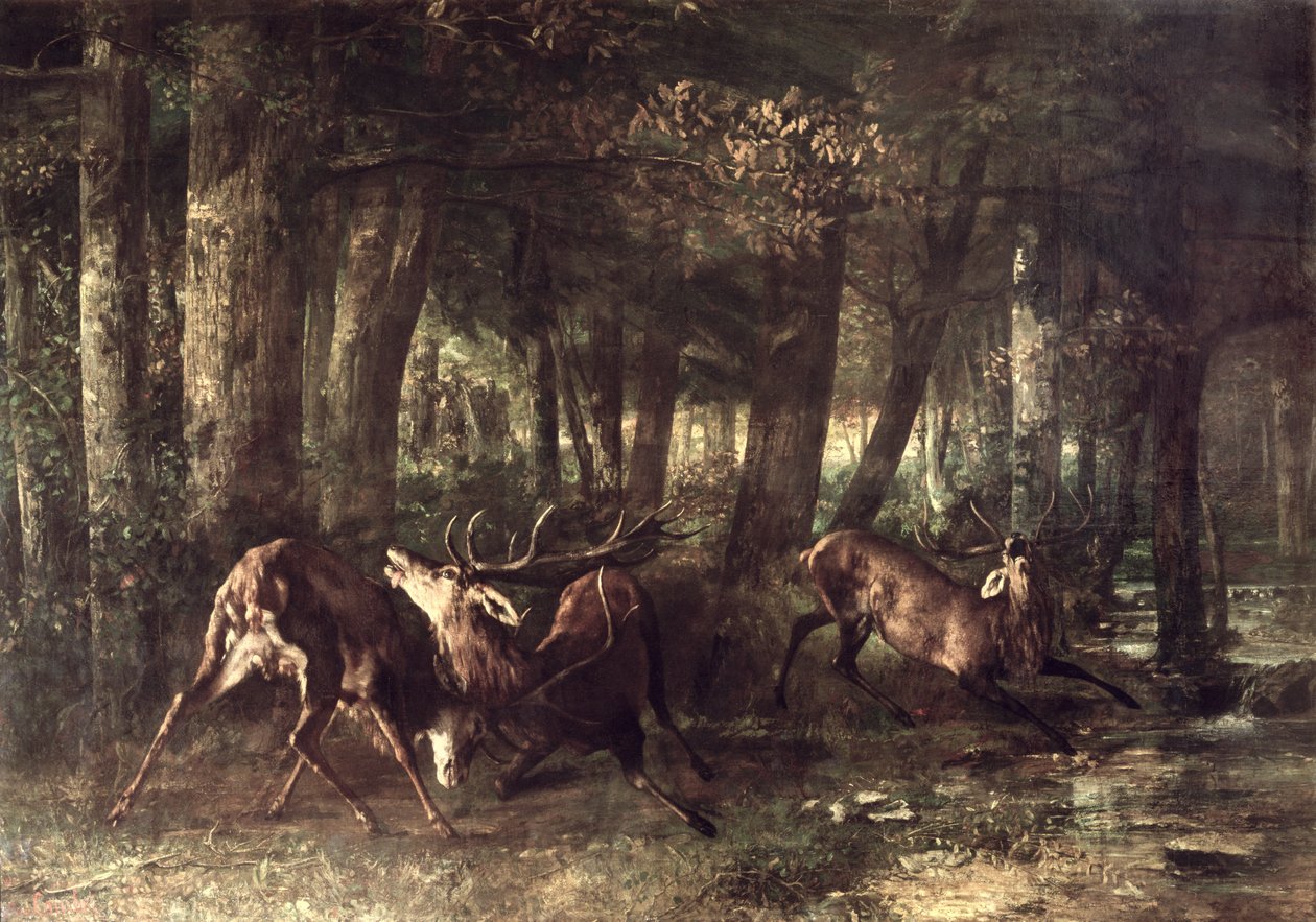 Printemps, cerfs se battant, 1861 - Gustave Courbet