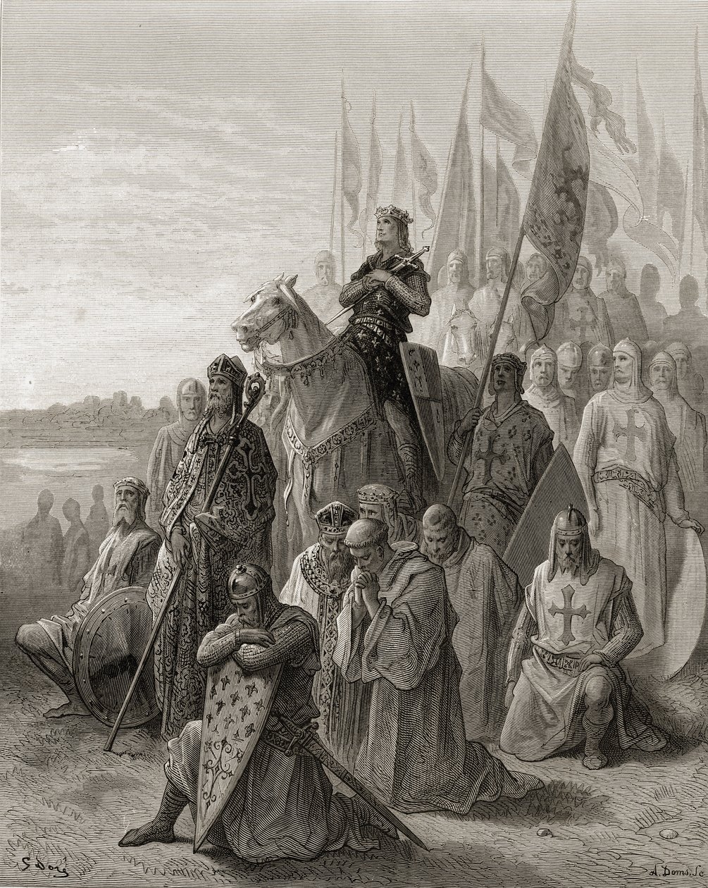 Le roi Louis IX (1217-70) devant Damiette, illustration de 