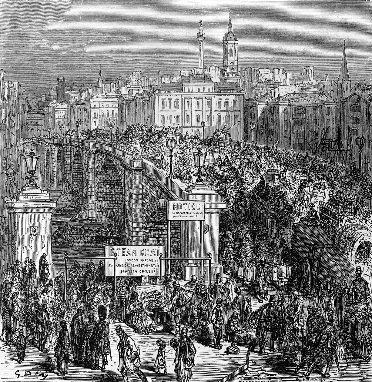 Pont de Londres, gravé par Stéphane Pannemaker, 1875 - Gustave Dore
