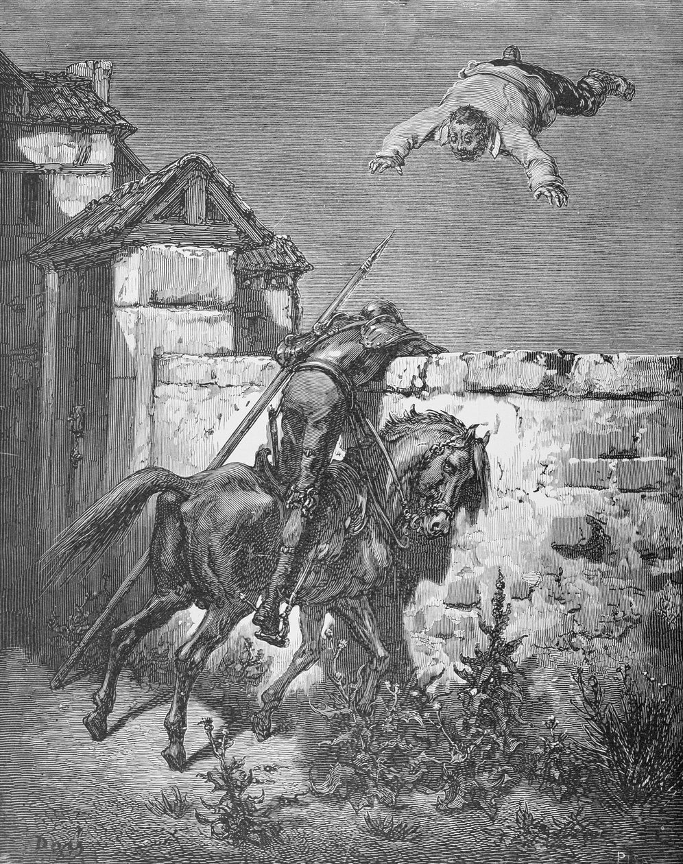 Sancho jeté dans une couverture, de 