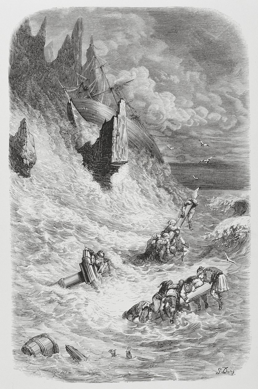 Échouement du navire de Sinbad, vers 1868 - Gustave Dore