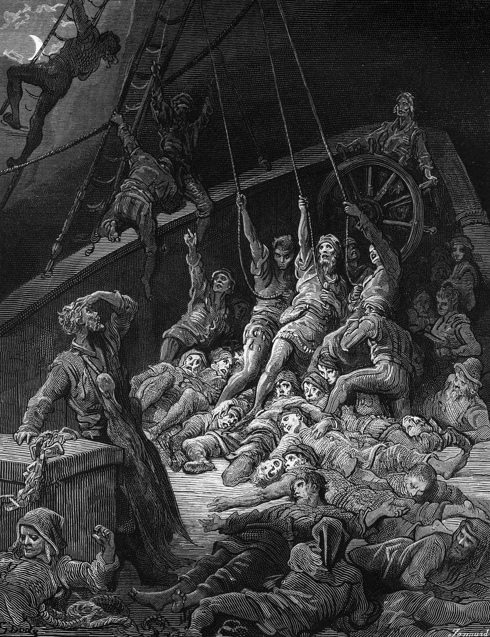 Les marins morts se lèvent et commencent à travailler les cordes du navire pour qu