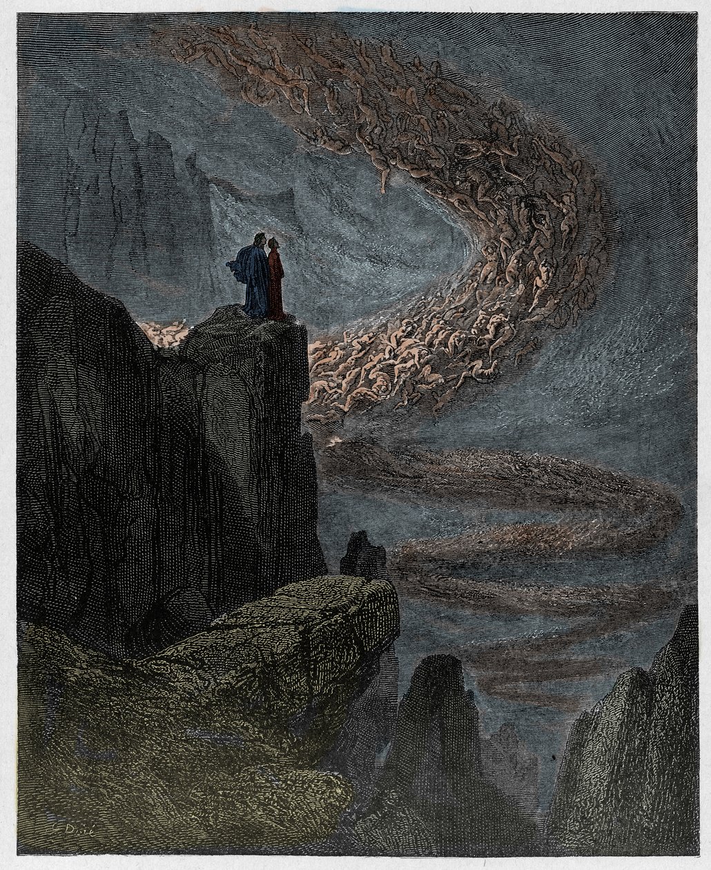 Inferno, Chant 5 : Minos juge les transgressions et envoie les âmes, illustration de La Divine Comédie de Dante Alighieri, 1885 - Gustave after Dore