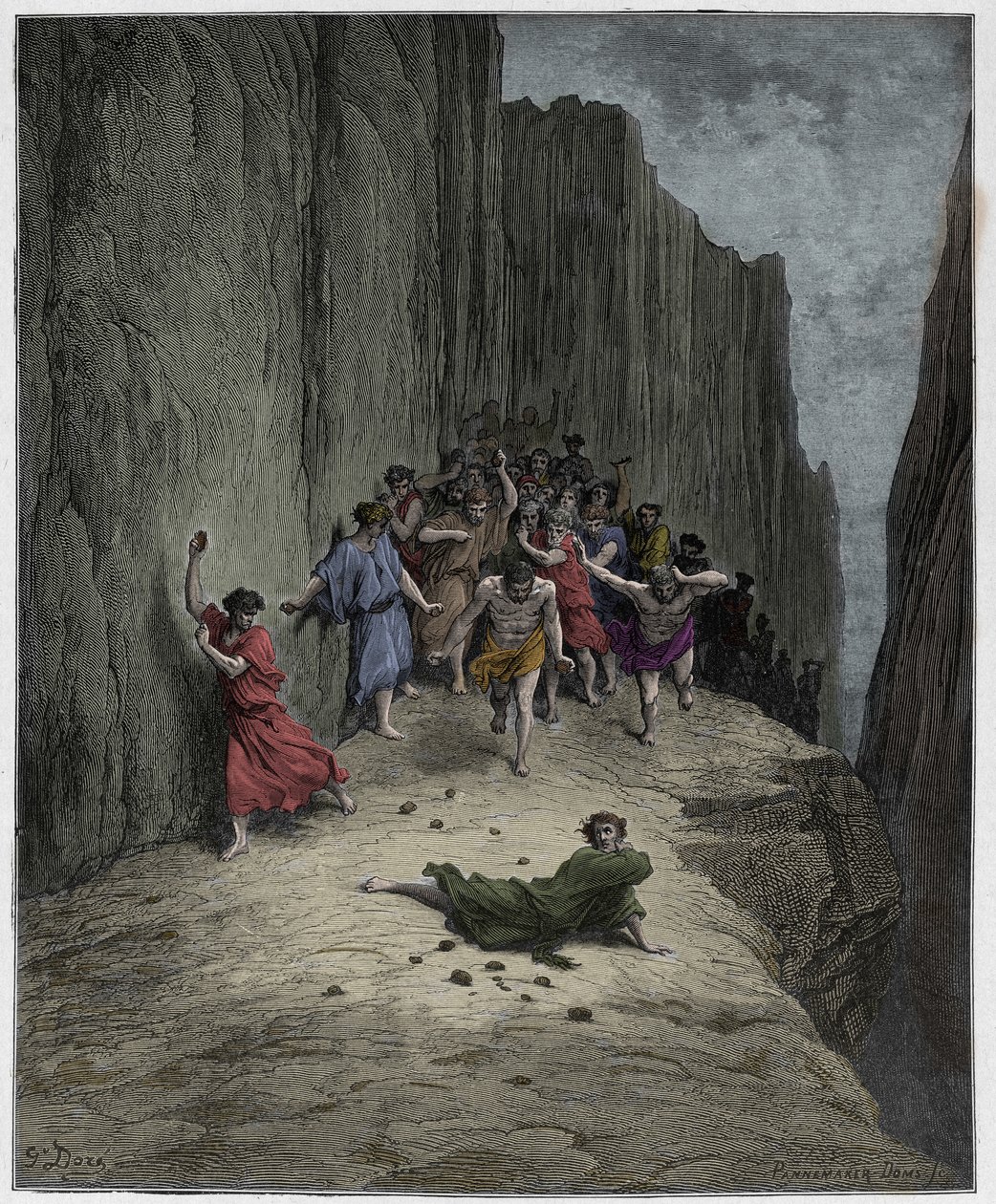 Purgatoire, Chant 15 : La vision de Dante de la lapidation d