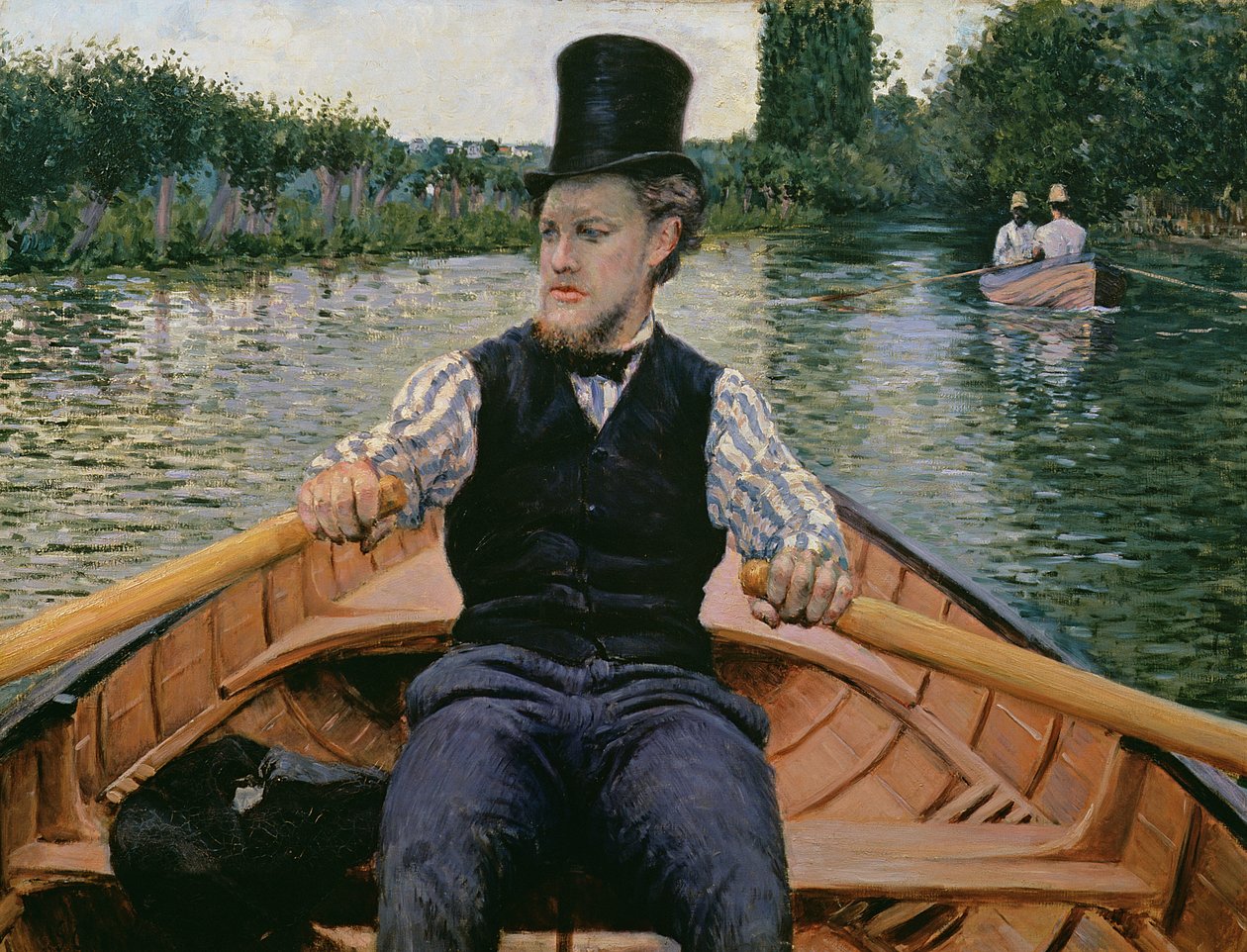 Rameur en haut-de-forme, c.1877-78 - Gustave Caillebotte
