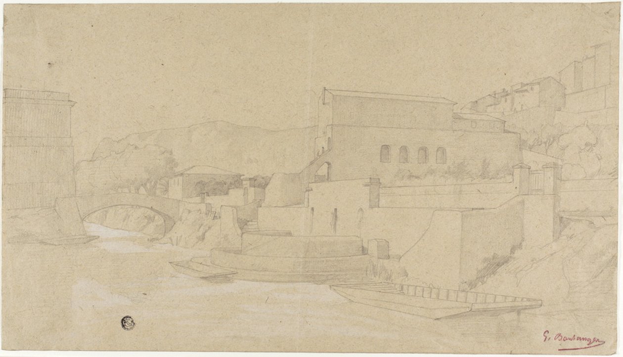 Ville italienne sur une rivière - Gustave Clarence Rodolphe Boulanger