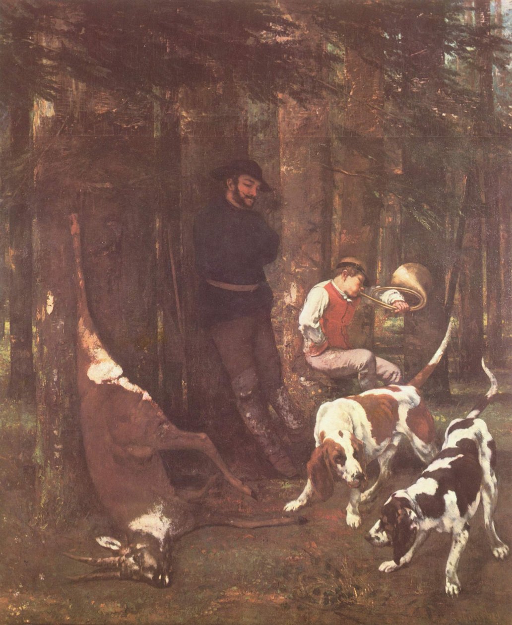 La proie (chasse avec des chiens) - Gustave Courbet