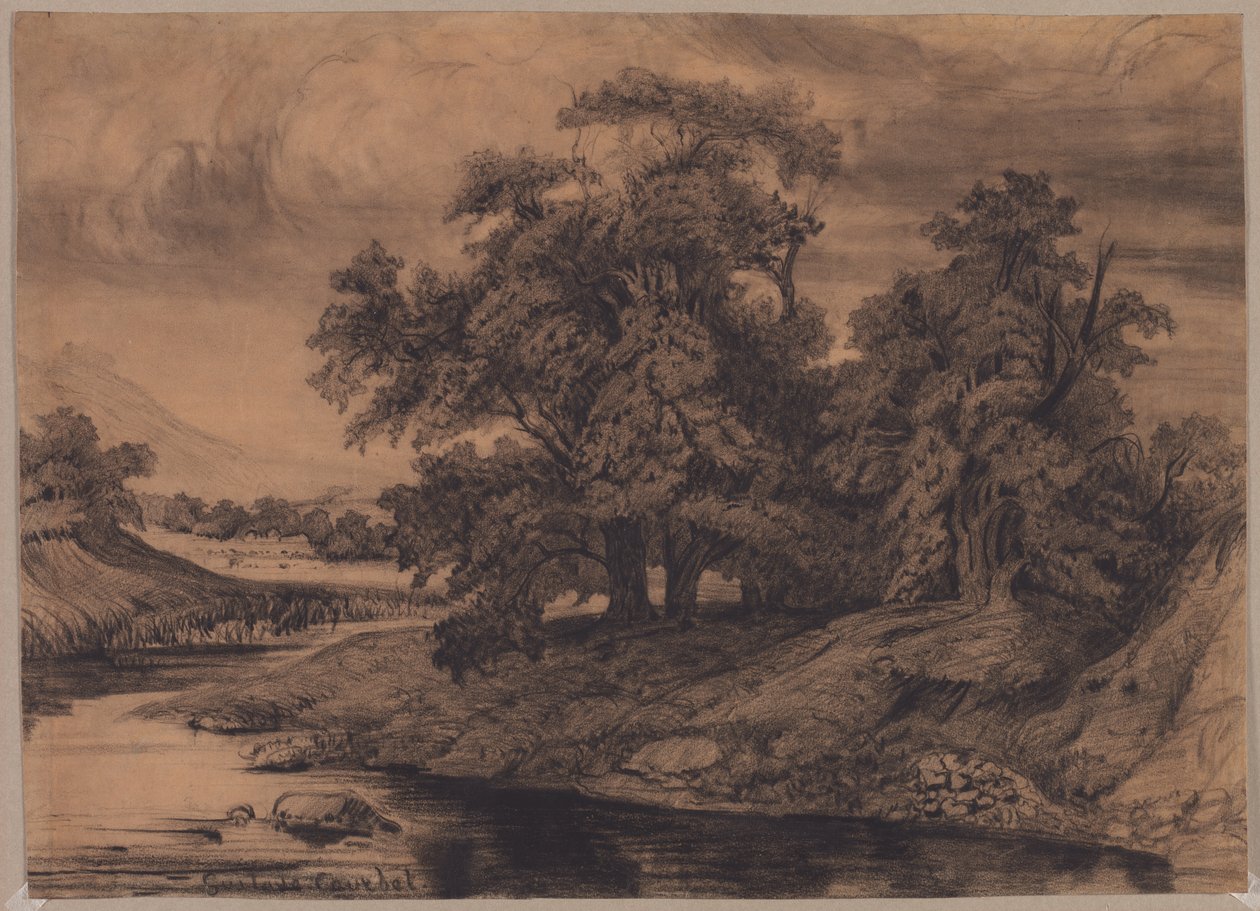 Paysage avec grands arbres, fin des années 1860 début des années 1870 - Gustave Courbet