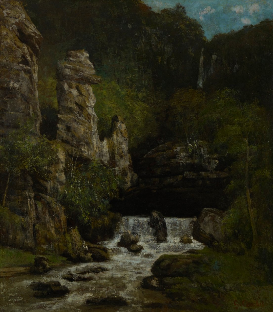 Paysage avec une cascade - Gustave Courbet