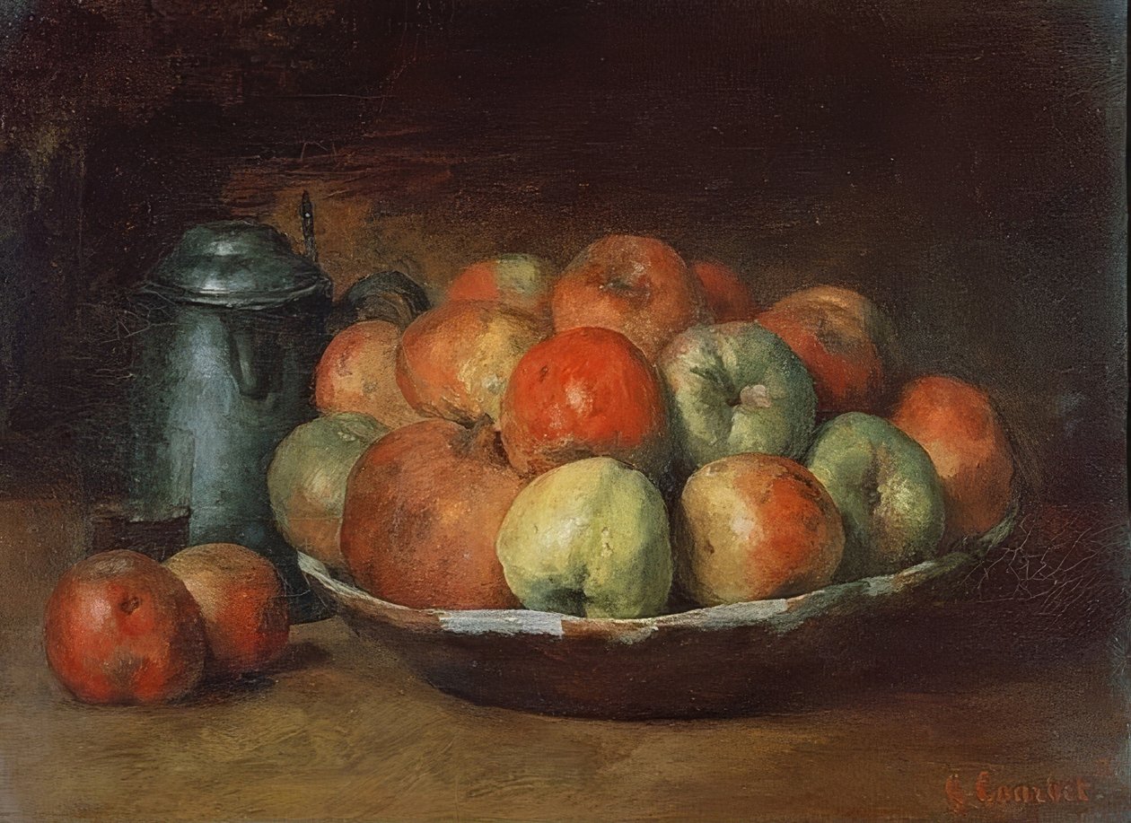 Nature morte avec pommes et une grenade - Gustave Courbet