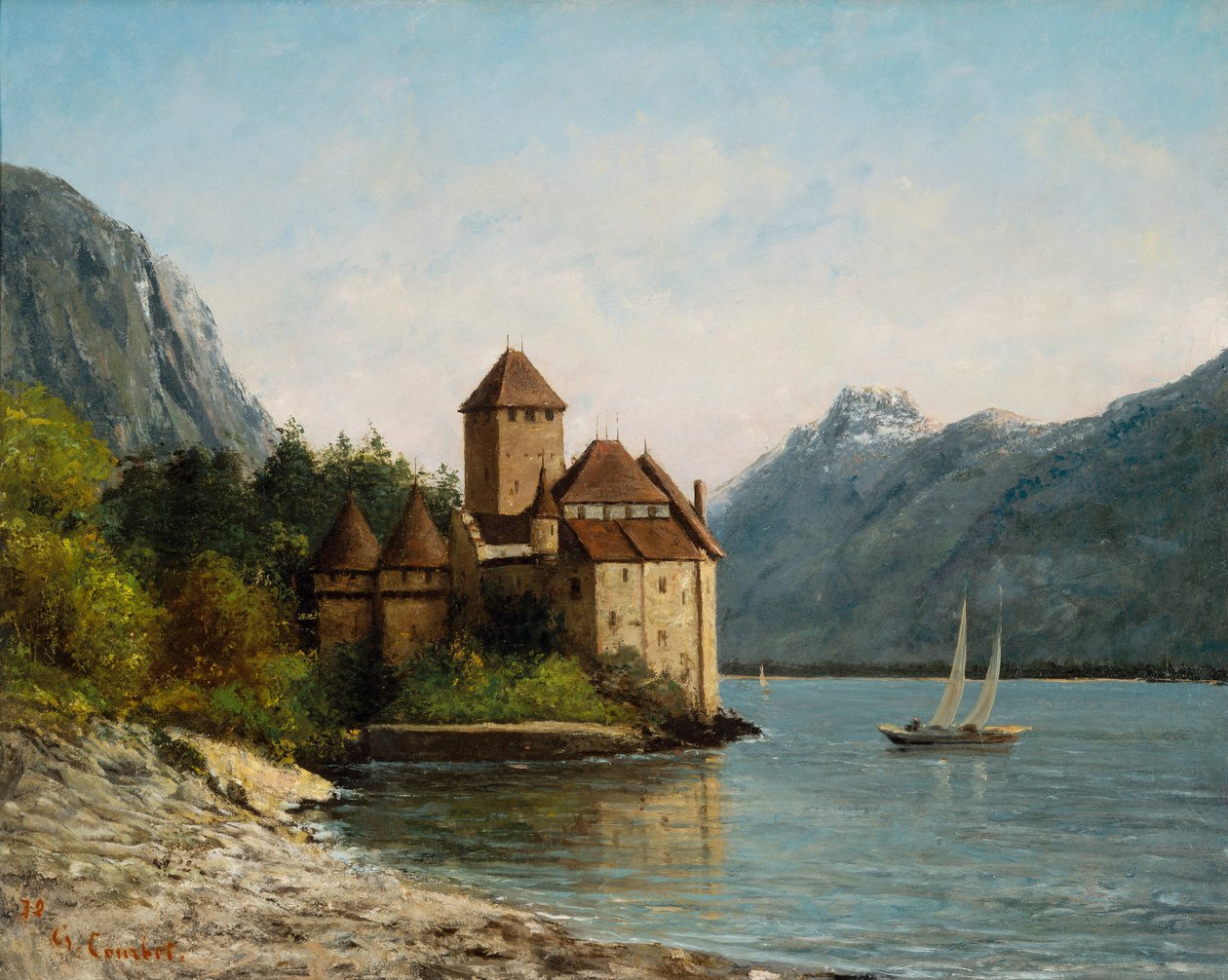 Le château de Chillon, soir, c.1872 - Gustave Courbet
