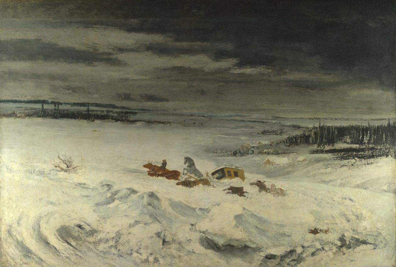 La diligence dans la neige, 1860 - Gustave Courbet