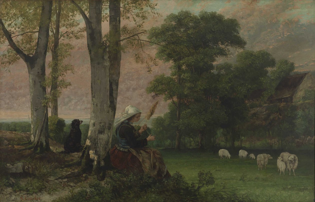 La bergère (La fileuse bretonne) - Gustave Courbet