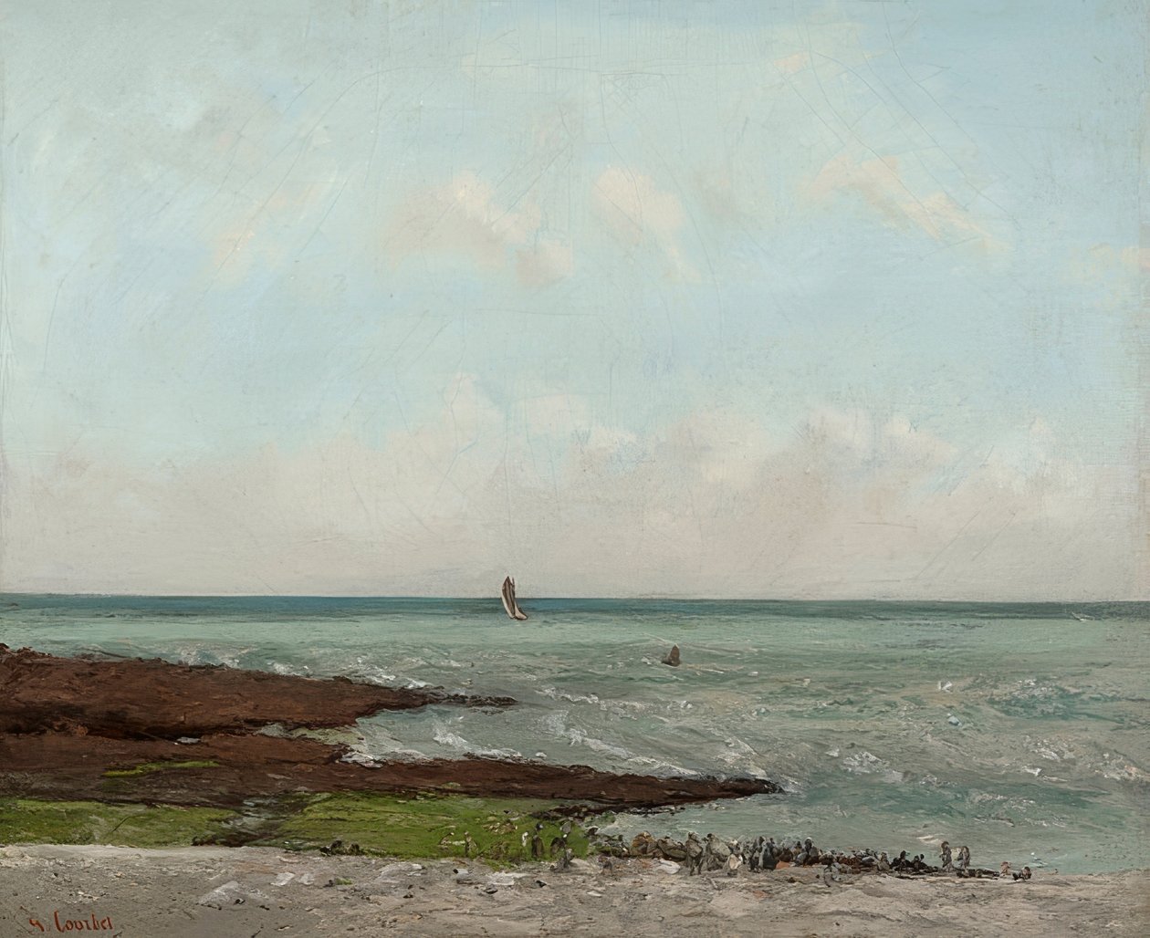 Blanchisseuses à marée basse, Étretat - Gustave Courbet
