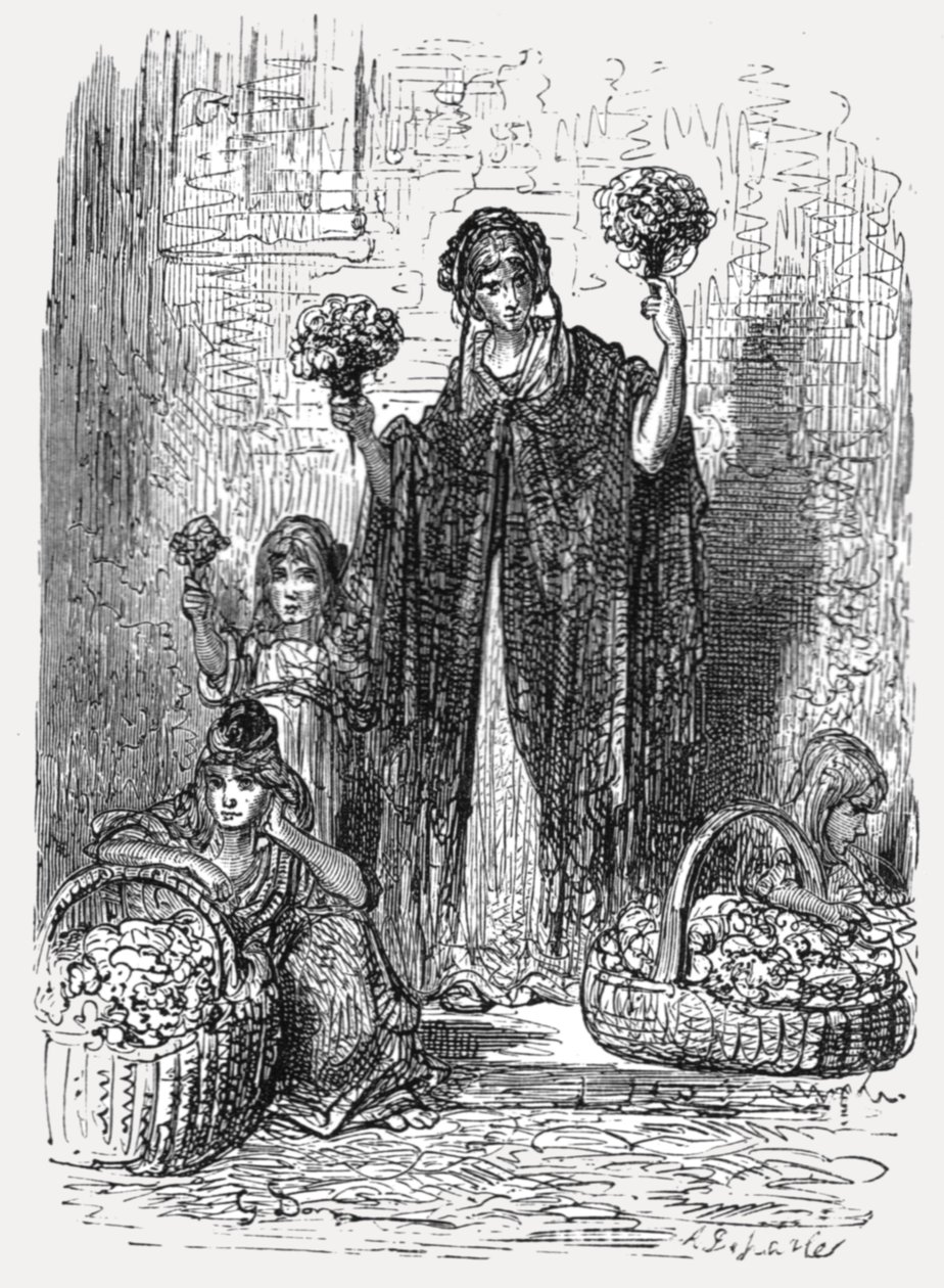 Fillettes aux fleurs - Gustave Dore