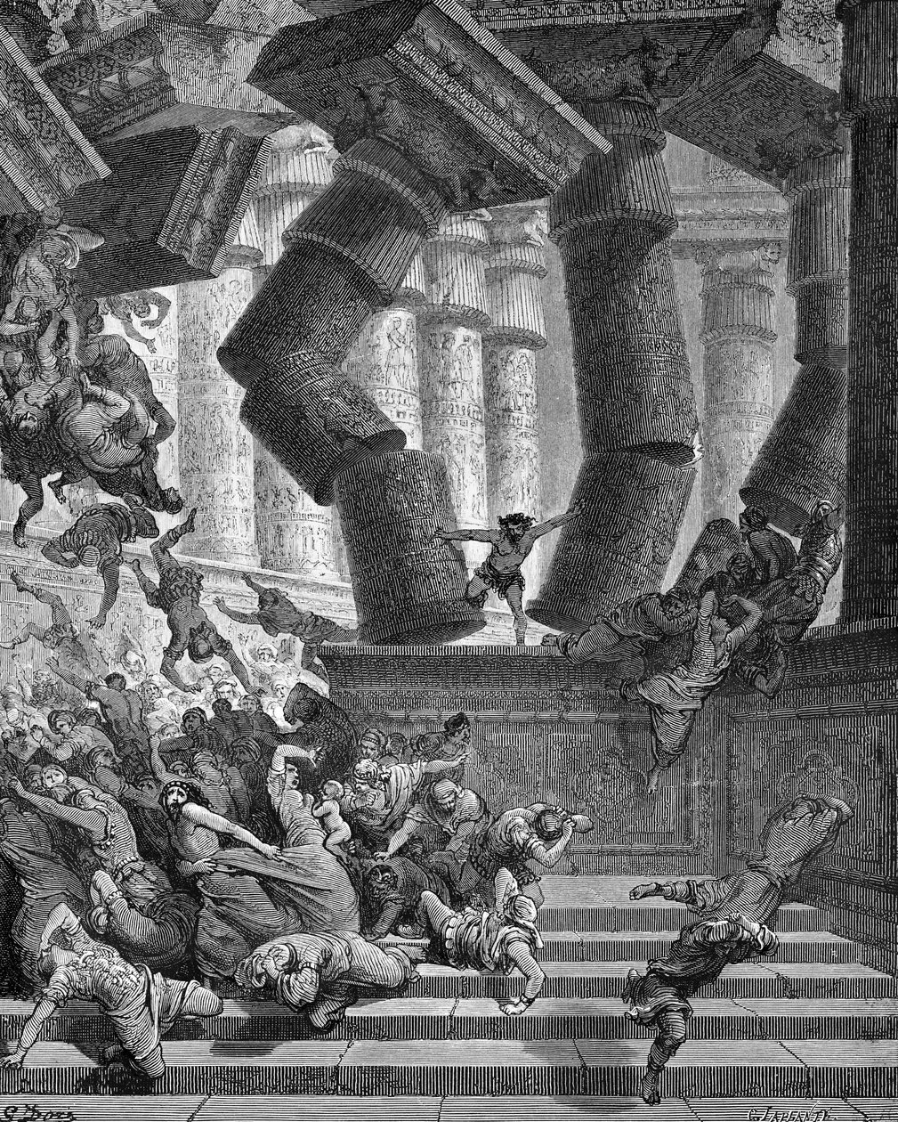 La mort de Samson - Bible - Gustave Dore