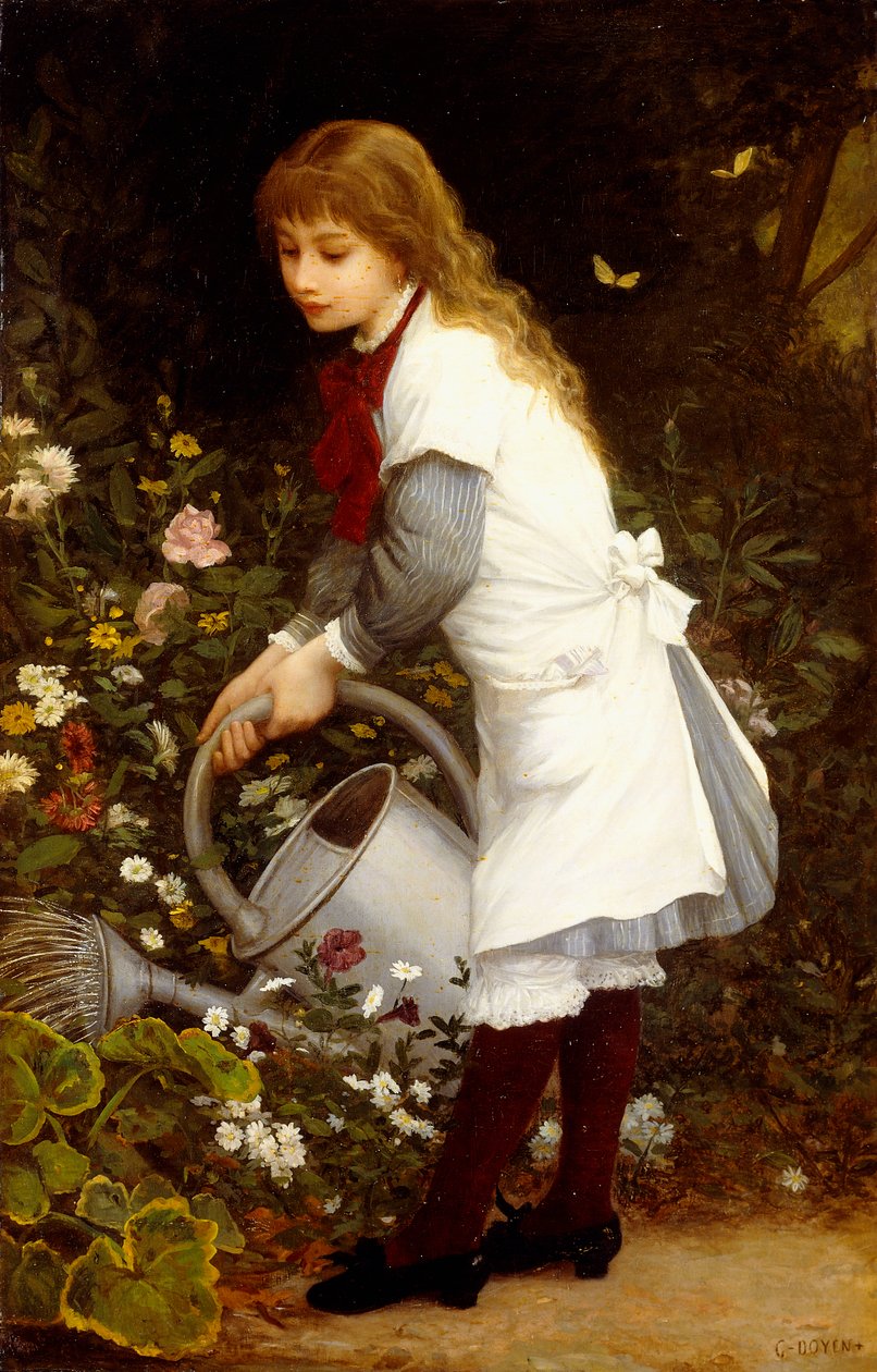 Jeune Fille dans un Jardin - Gustave Doyen