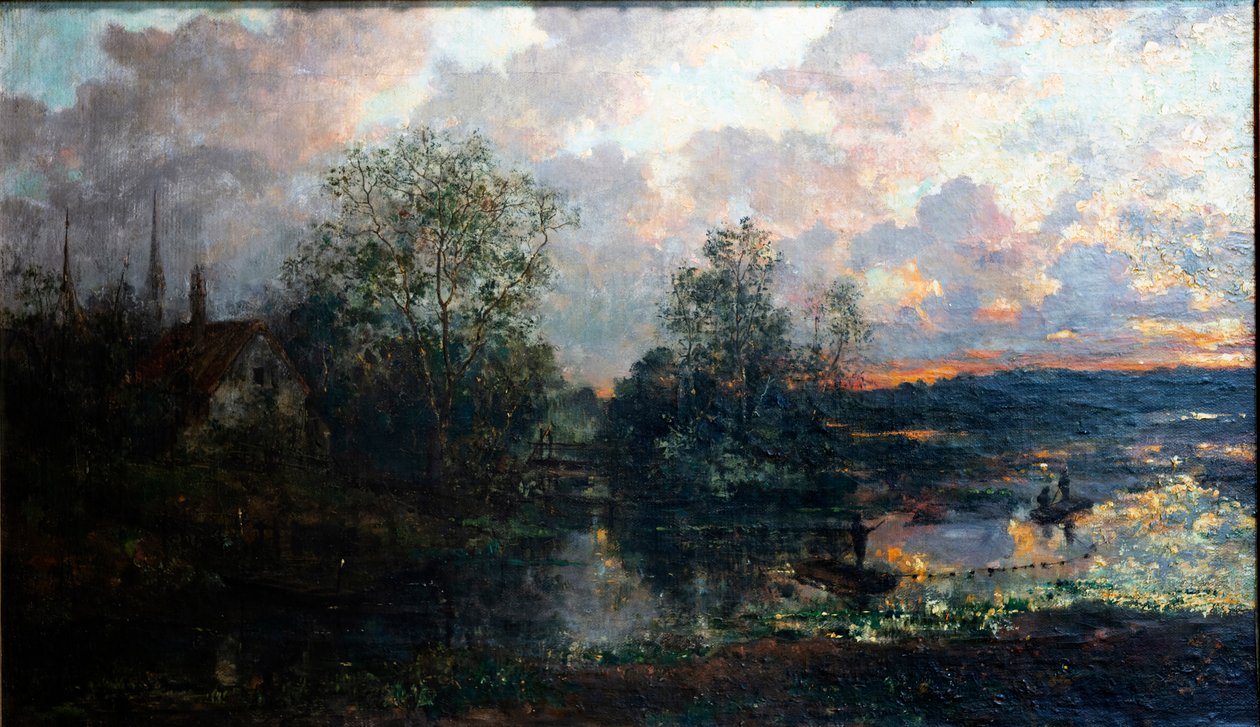 Paysage avec un petit bateau - Gustave de Duyts