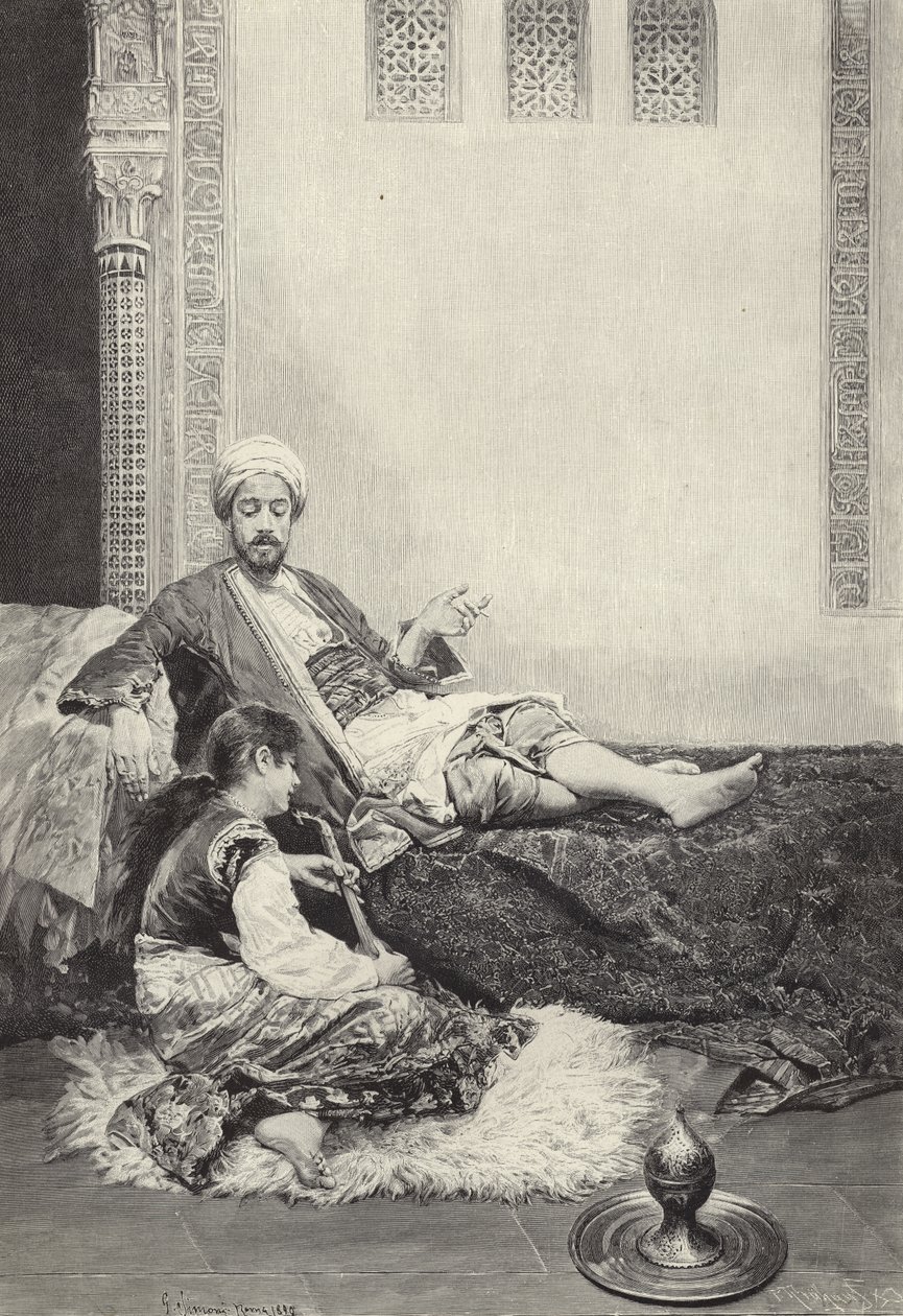 Dans le harem (gravure) - Gustavo Simoni