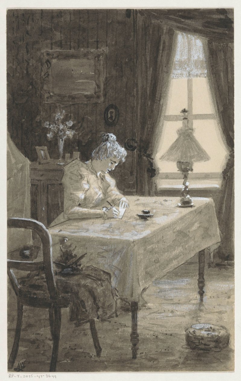 Mimi écrit une lettre - H.C. Louwerse (signed by artist)