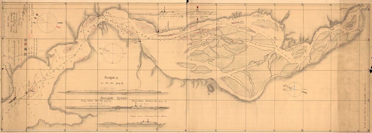 Carte du fleuve Ienisseï - H.H. Hansen