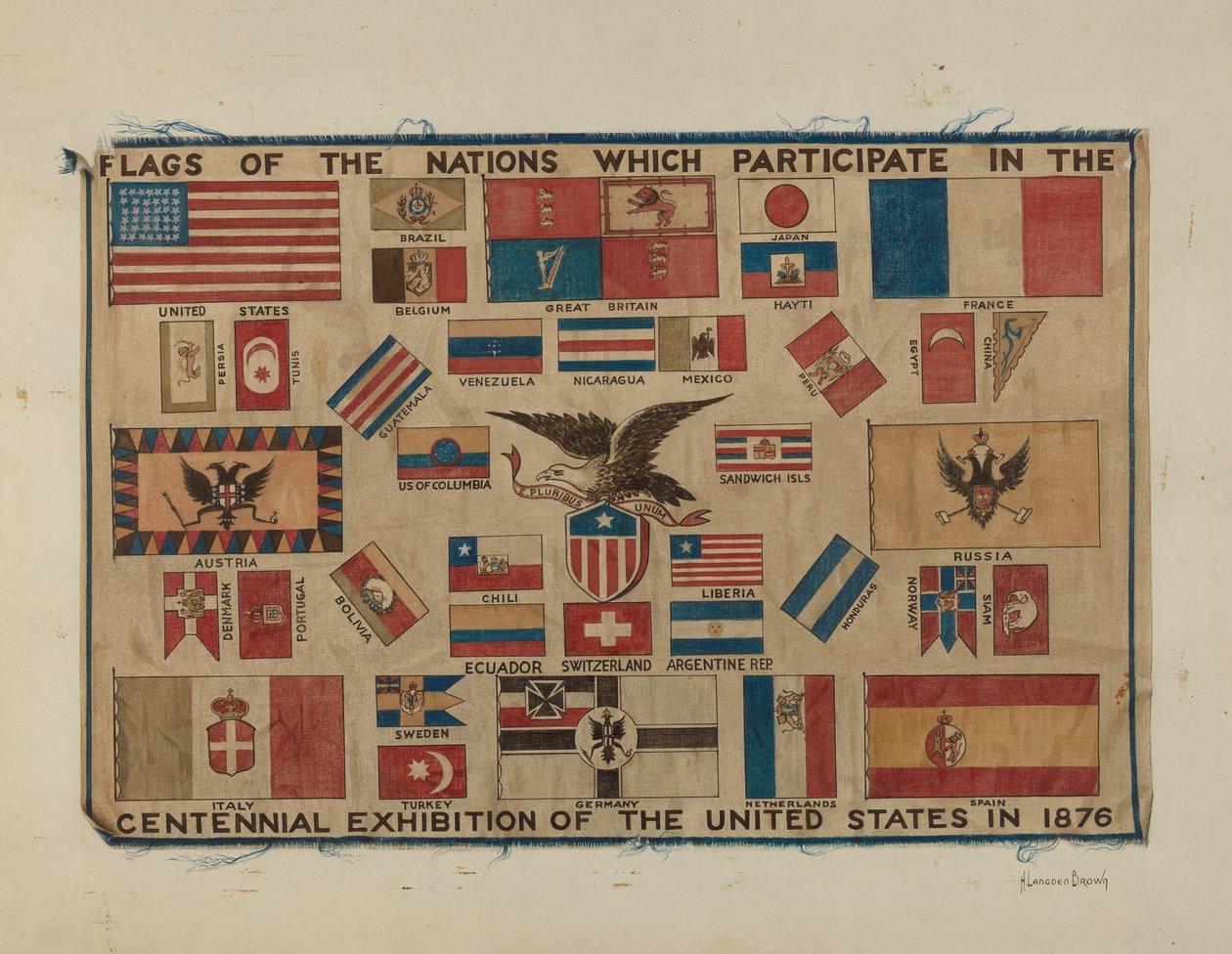 Textile du centenaire - Drapeau - H. Langden Brown