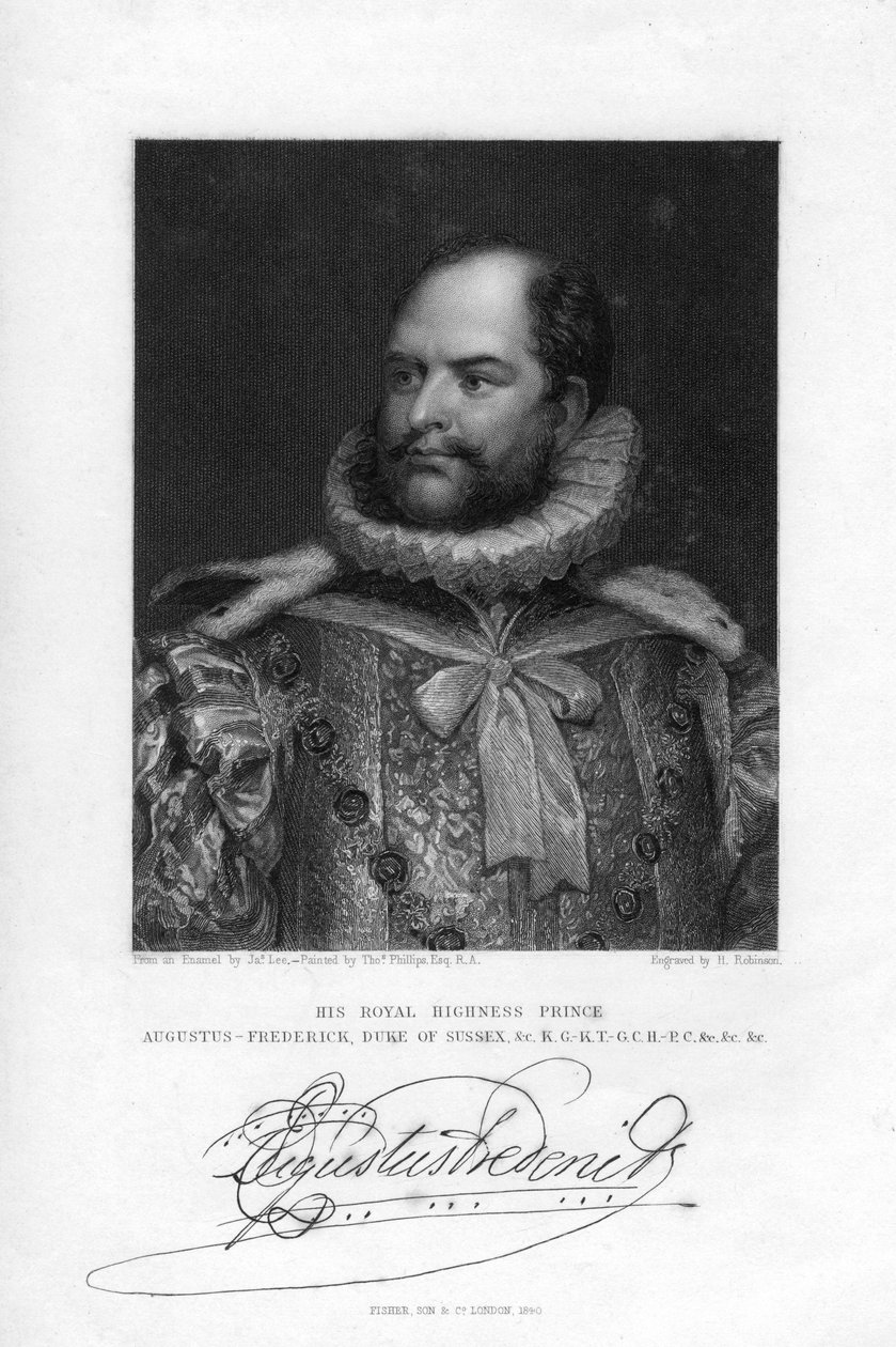 Prince Augustus Frederick, Duc de Sussex, 1840 - H. Robinson