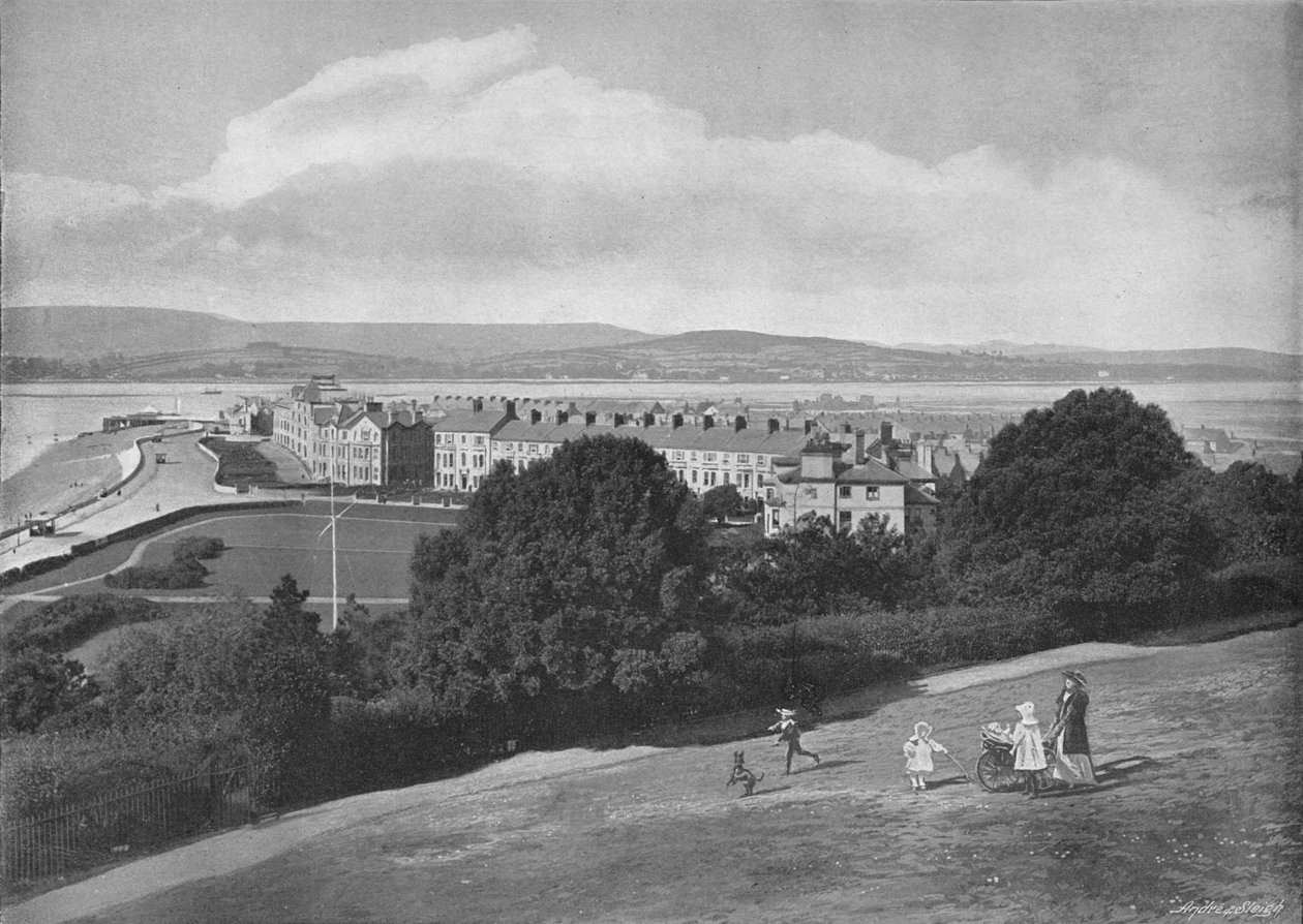 Exmouth, depuis le Beacon, vers 1896 - H. T. Cousins