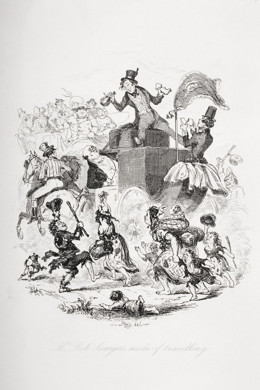 Mode de voyage de M. Bob Sawyer, illustration de 