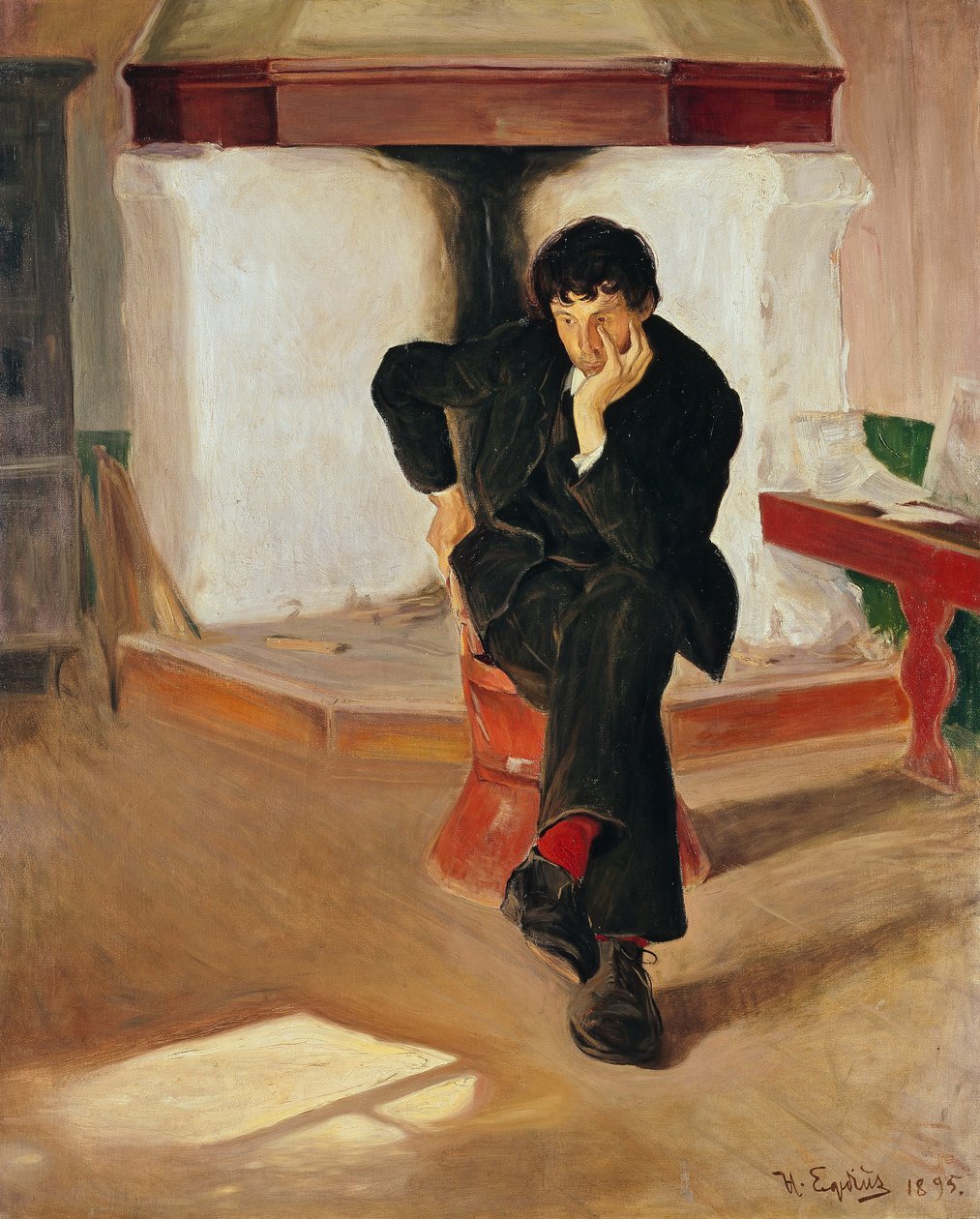 Le rêveur. Portrait du peintre Torleiv Stadskleiv. - Halfdan Egedius