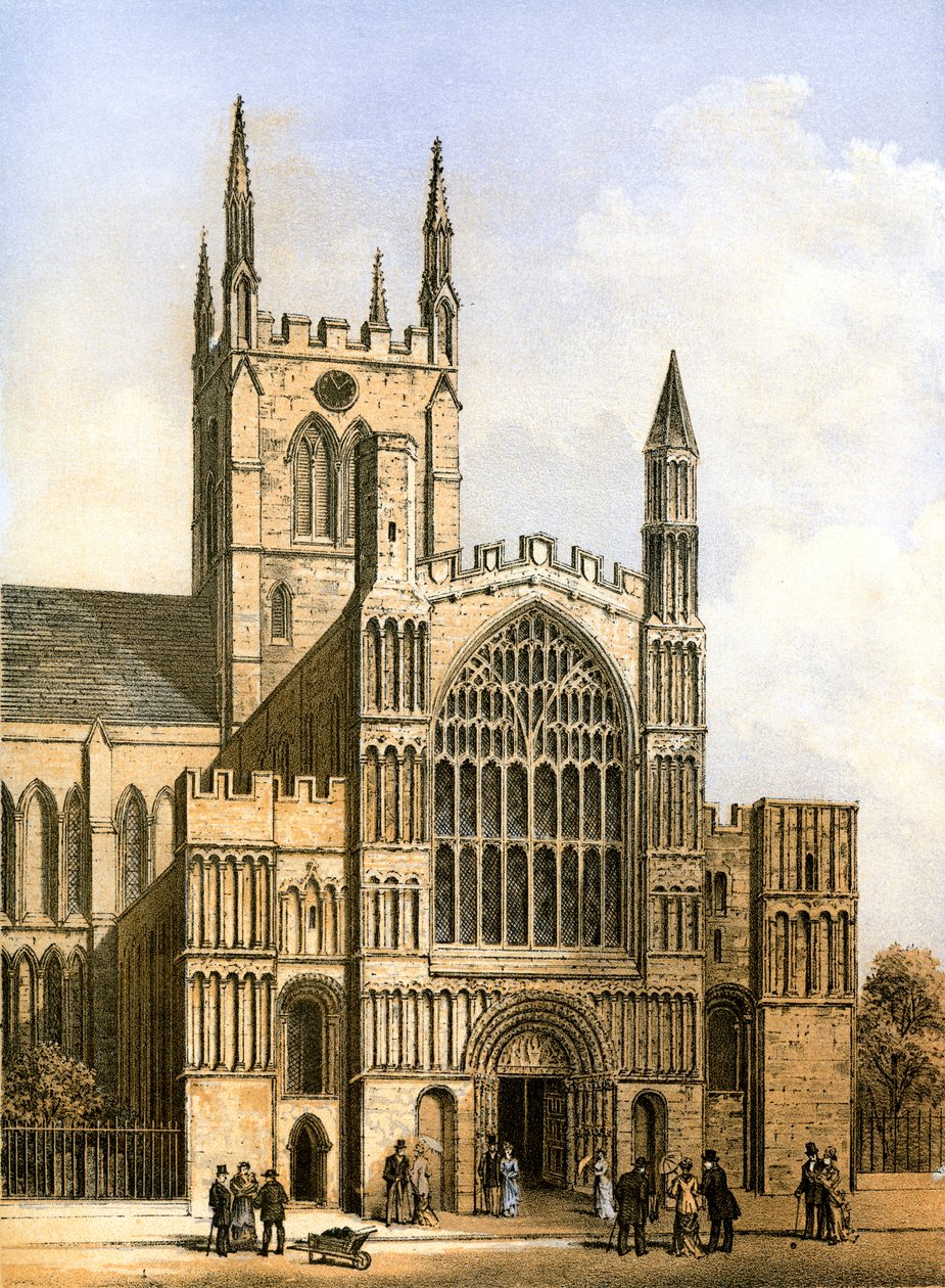 Cathédrale de Rochester, Kent, vers 1870 - Hanhart
