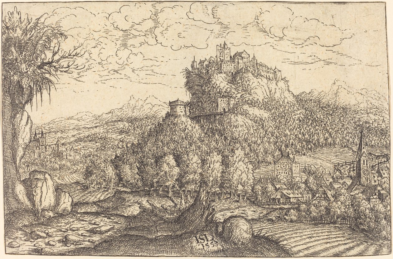Paysage avec un château au centre - Hanns Lautensack