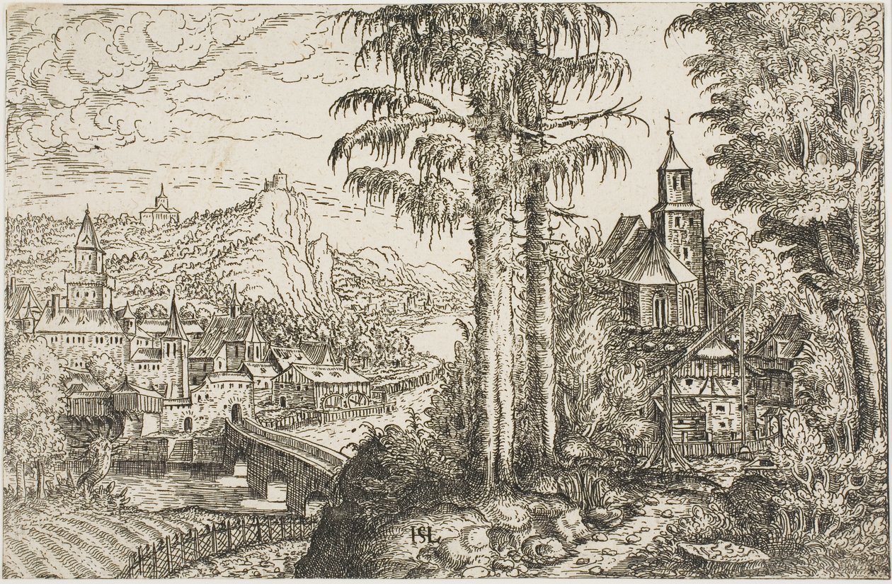 Paysage avec une église - Hanns Lautensack