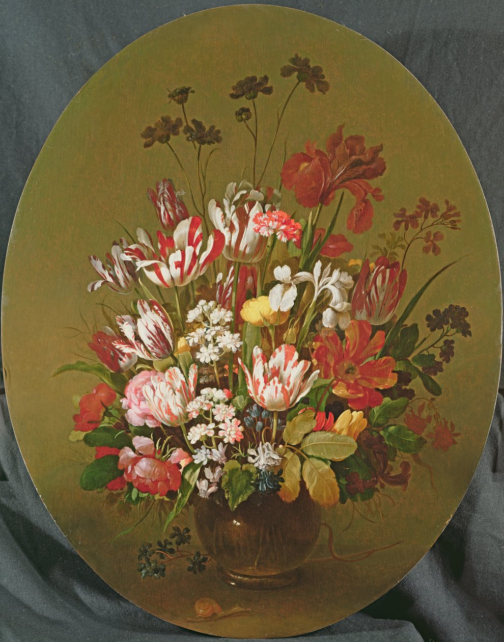 Fleurs dans un vase en verre - Hans Bollongier