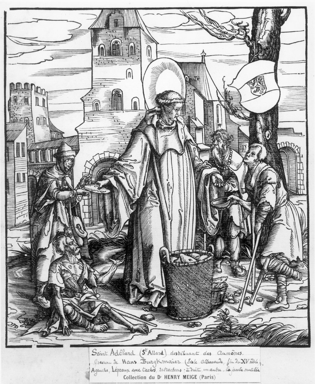 Saint Adélard (c.752-827) distribuant des aumônes - Hans Burgkmair