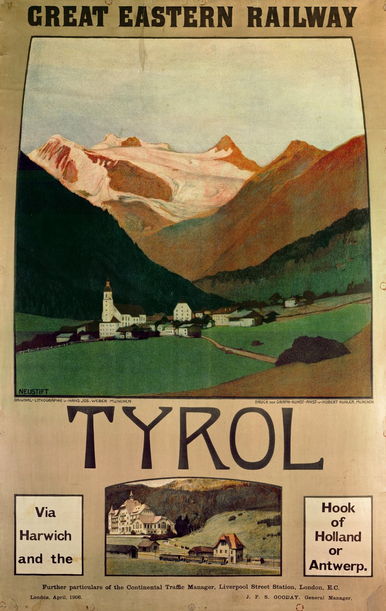 Affiche publicitaire pour le Great Eastern Railway, 1906 - Hans J. Weber
