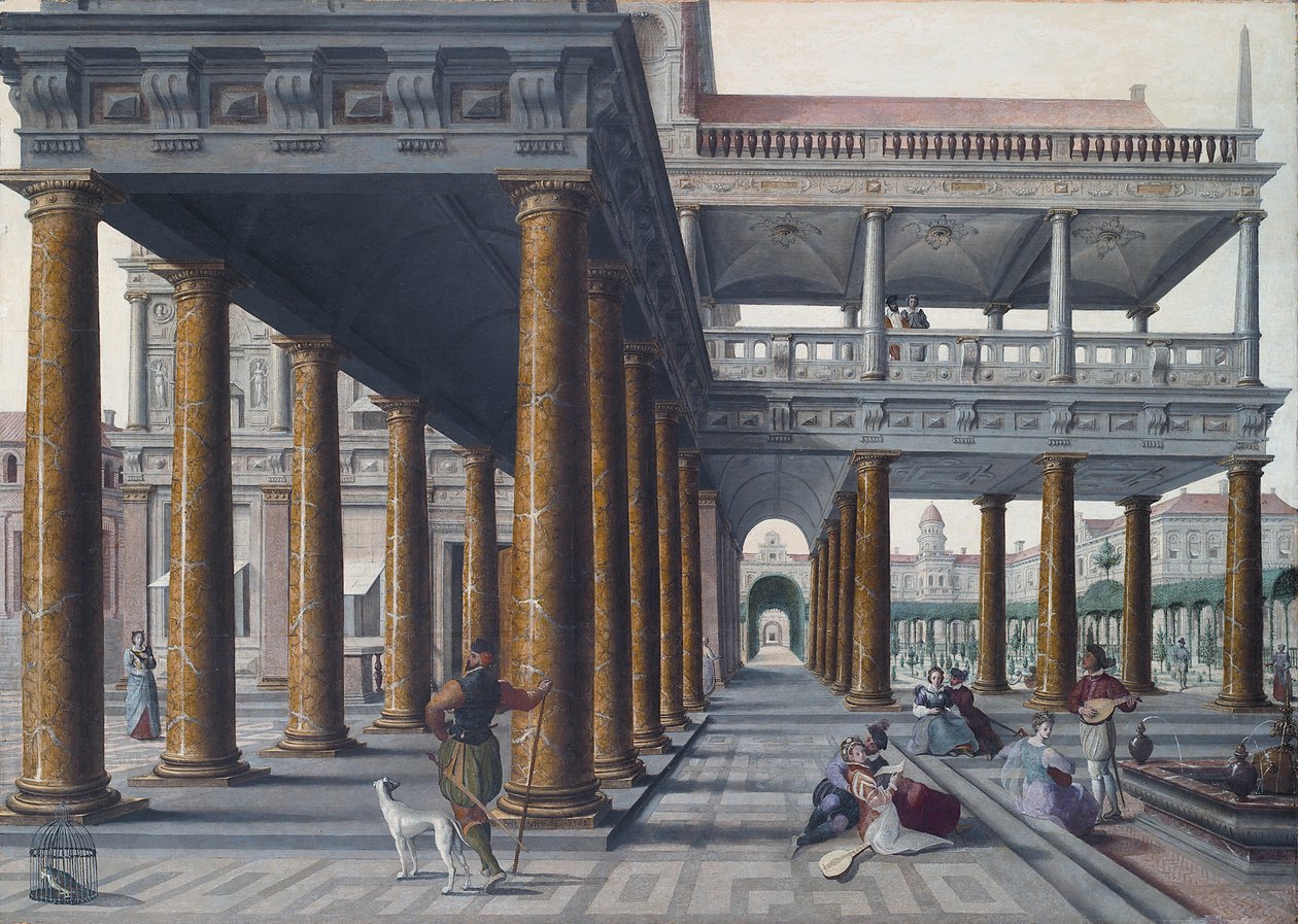 Caprice architectural avec figures - Hans or Jan Vredeman de Vries