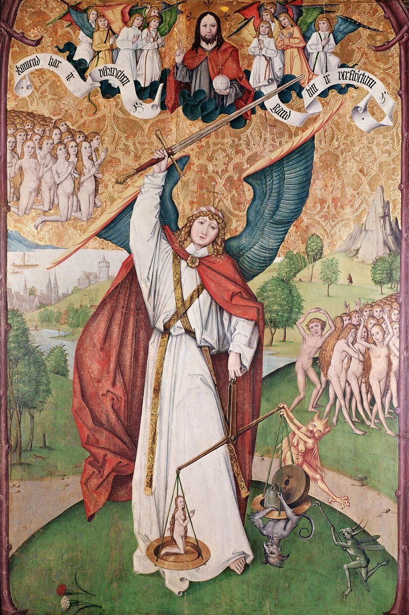 Saint Michel pesant les âmes au Jugement dernier, c.1500 - Hans Leu