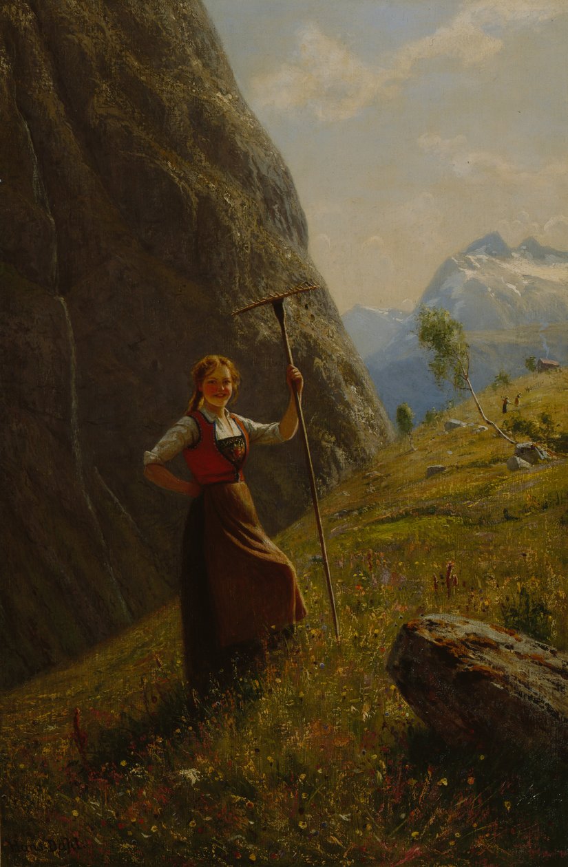 Laitière avec un râteau - Hans Andreas Dahl