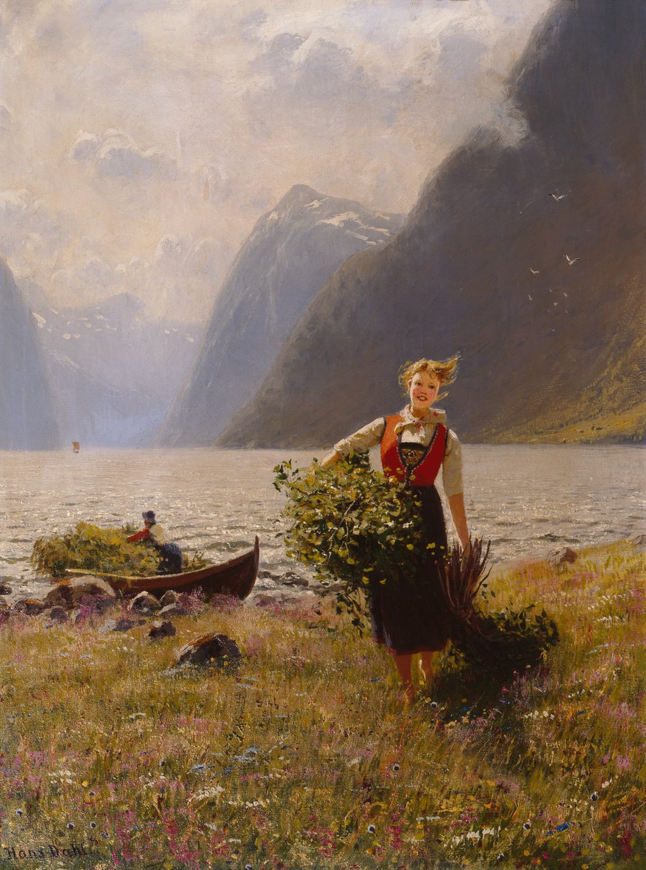Laitière et feuille de chêne - Hans Dahl