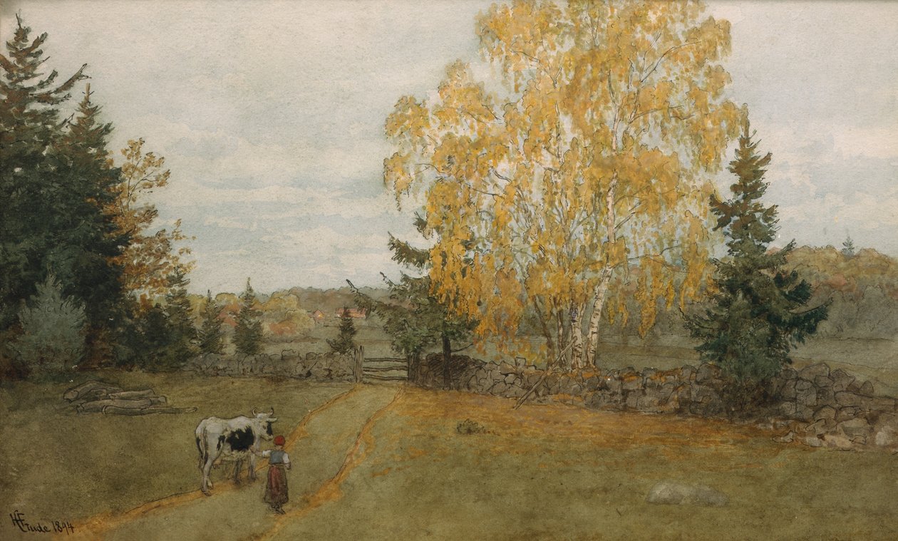 Coucher de soleil - Hans Gude