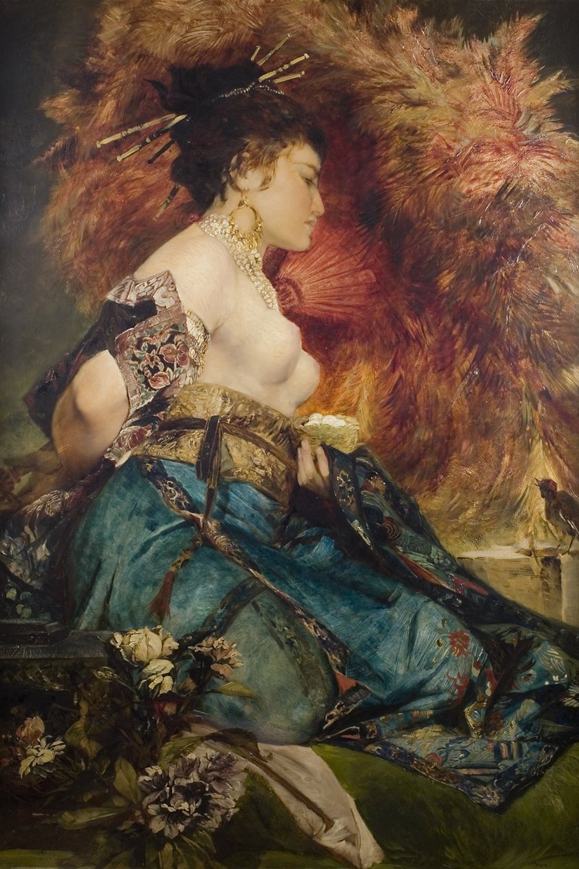 Une femme japonaise, vers 1870 - Hans Makart