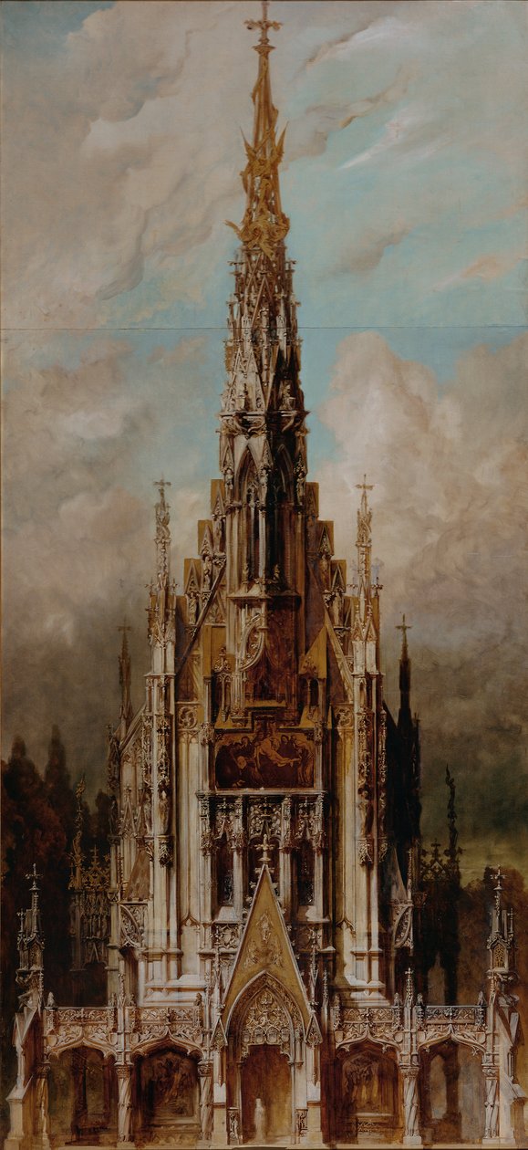 Église funéraire gothique Saint-Michel, façade de la tour - Hans Makart