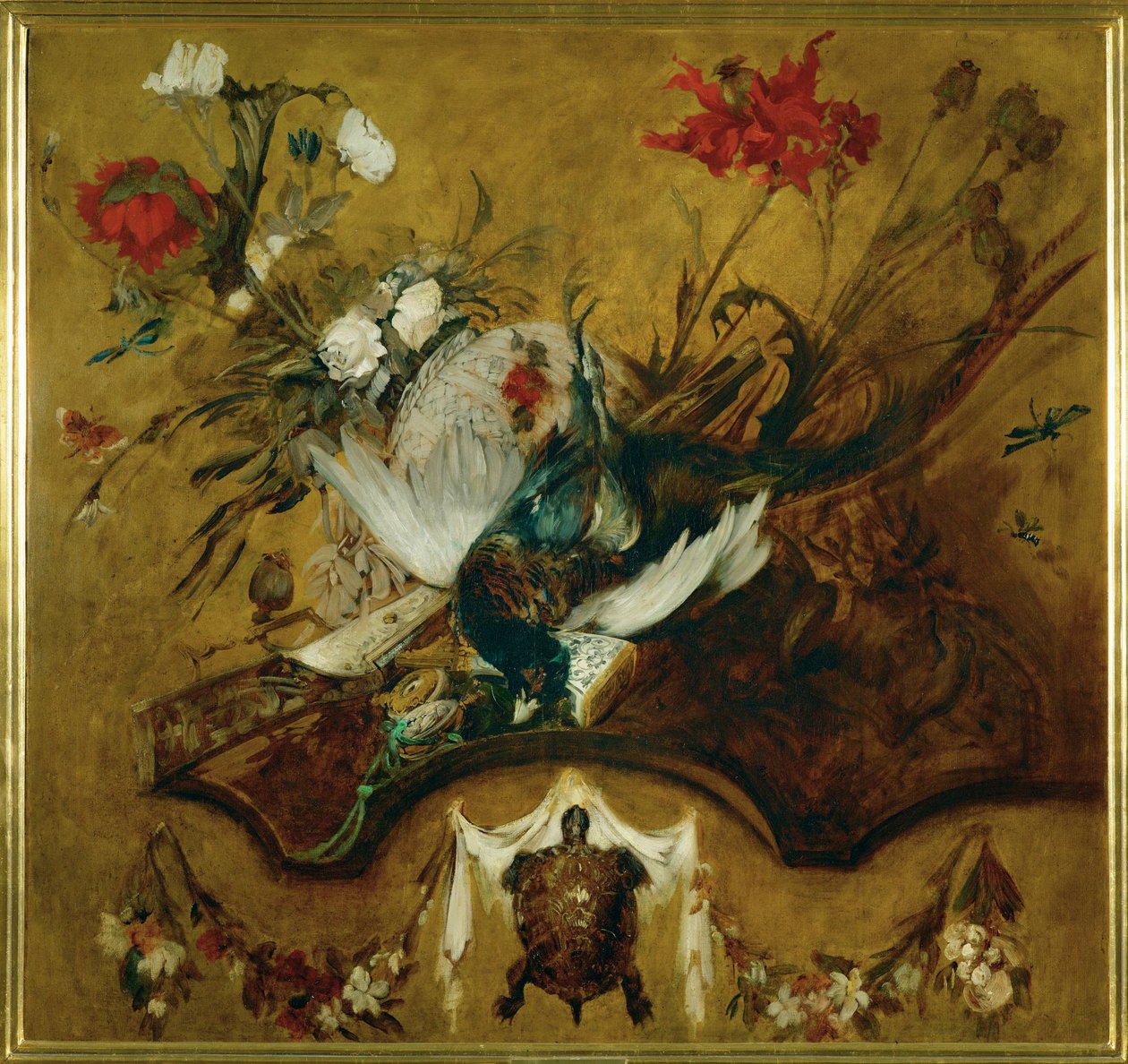 Grande nature morte de chasse ... (peinture sur toile) - Hans Makart
