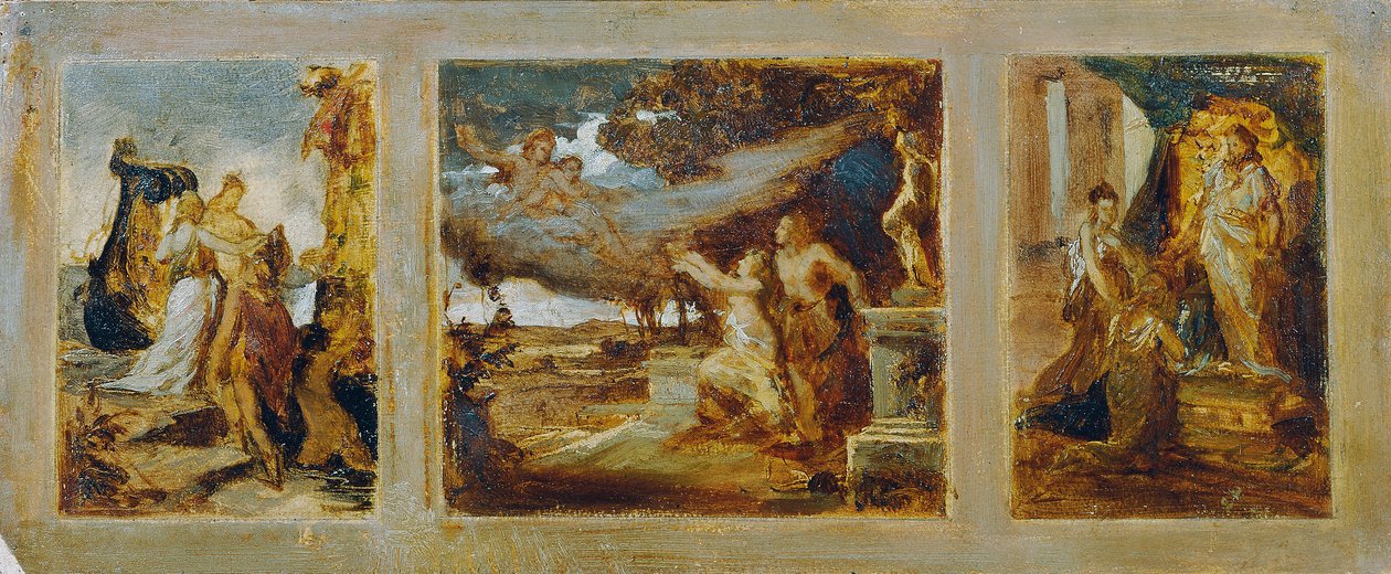 Esquisse pour un triptyque avec des scènes mythologiques - Hans Makart